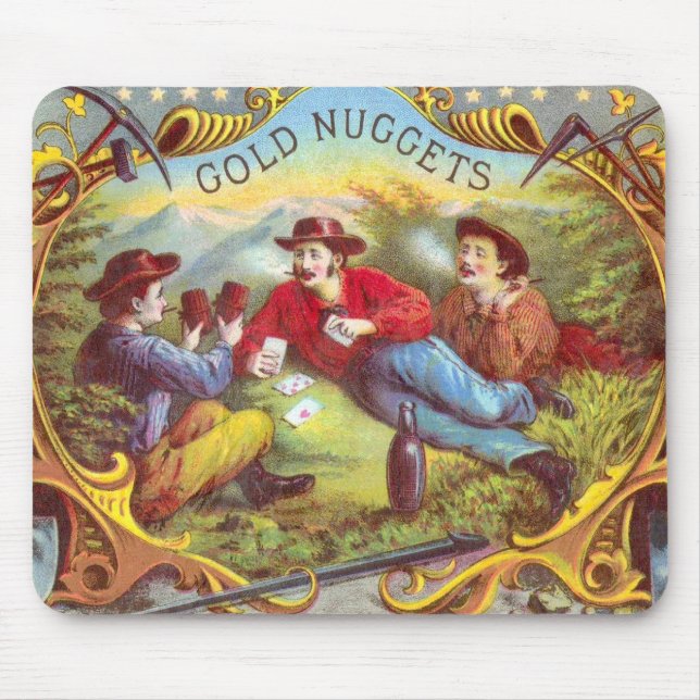 Gold Nuggets Antique Cigar Label Mousepad (Vorne)