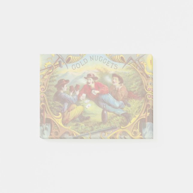 Gold Nuggets Antique Cigar Label Post-it Klebezettel (Vorderseite)