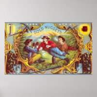 Gold Nuggets Antique Cigar Label