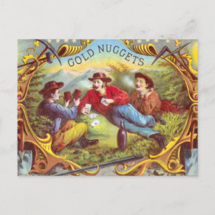 Gold Nuggets Antique Cigar Label Postkarte
