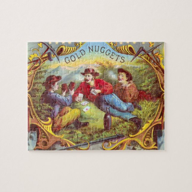 Gold Nuggets Antique Cigar Label Puzzle (Horizontal)
