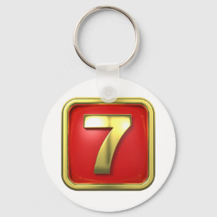 Gold Number Seven Keychain Schlüsselanhänger
