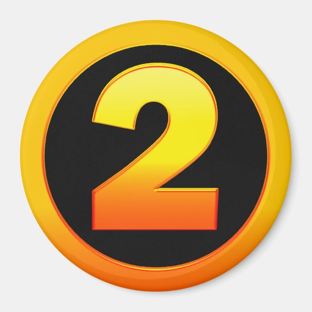 Gold Nummer 2 Magnet (Vorne)