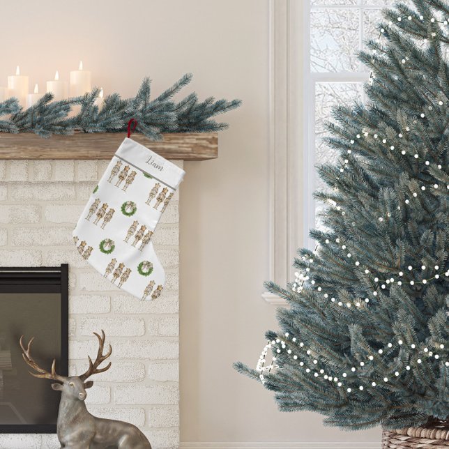 Gold Nutcracker Nostalgic Kleiner Weihnachtsstrumpf (Gold Nutcracker Christmas Stocking)