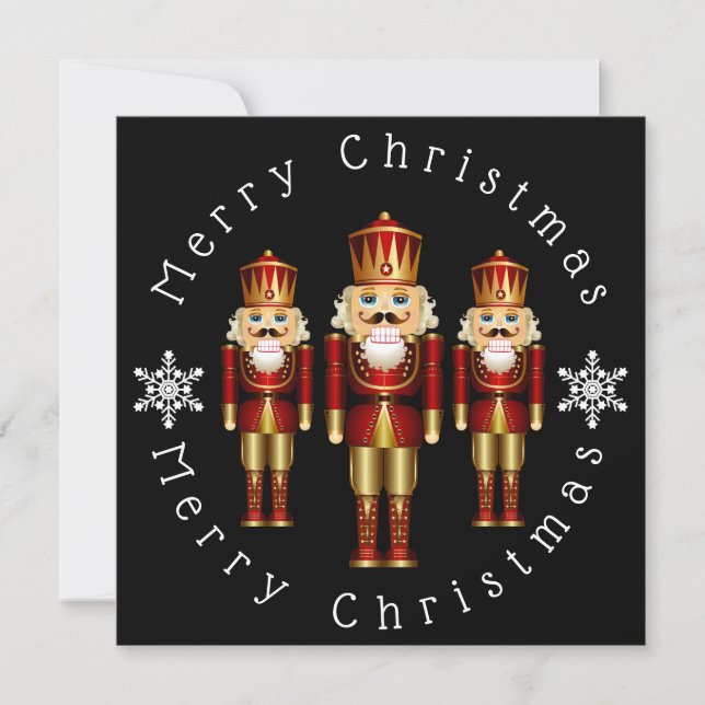 Gold Nutcracker personalisieren Weihnachtskarte Dankeskarte (Vorderseite)