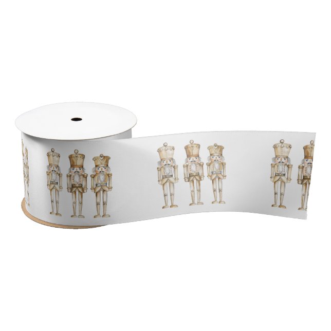 Gold Nutcracker Weihnachten Satinband (Spule)