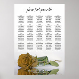 Gold Ocker Rose 20 Tabelle Hochzeitstabelle Poster