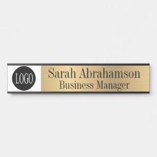 Gold Office Door Sign Long 10" Name Plate Türschild