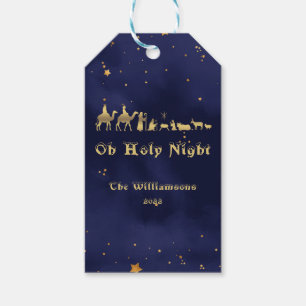 Gold Oh Heilige Nacht Sternenhimmel Weihnachten Geschenkanhänger