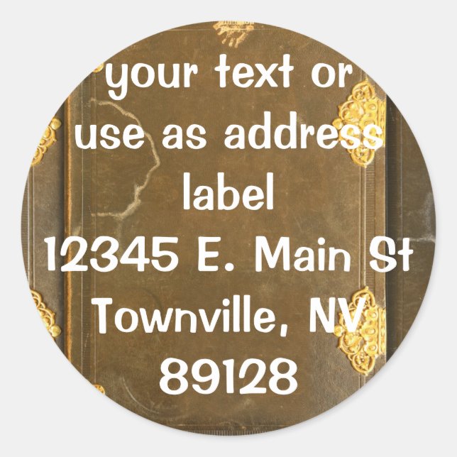 Gold & Old Book Cover Runder Aufkleber (Vorderseite)