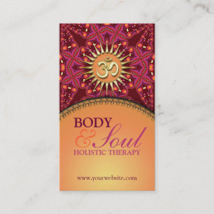 Gold OM Batik New Age Holistic Business Card Visitenkarte