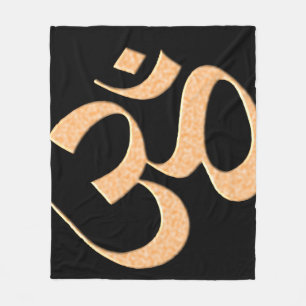Gold Om Fleecedecke
