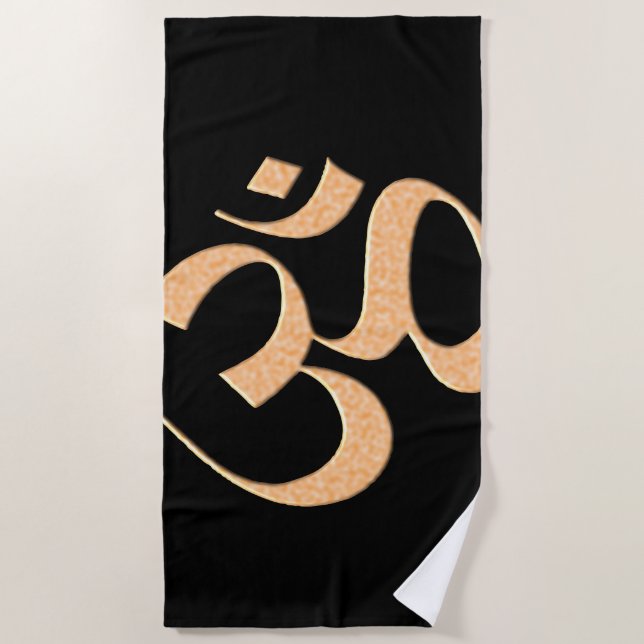 Gold Om  Strandtuch (Vorderseite)