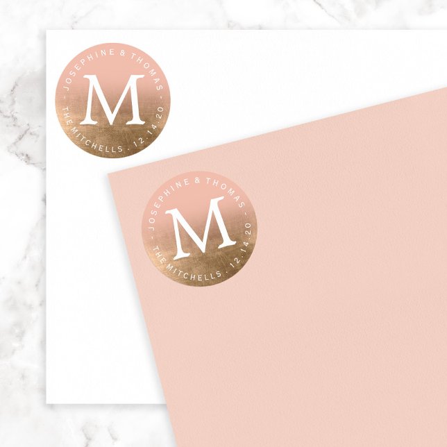 Gold Ombre Fade Custom Color Wedding Sticker (Von Creator hochgeladen)