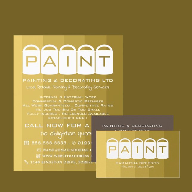 Gold Ombre, farbige Eimer, Maler und Dekorator Flyer (Von Creator hochgeladen)