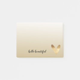 Gold Ombre Heart Post-it Klebezettel
