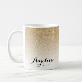 Gold Ombre Imitate Glitzer Name Kaffee Tasse