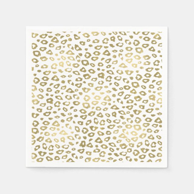 Gold Ombre Leopard Print Serviette (Vorderseite)