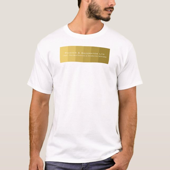 Gold Ombre Streifen, Maler und Dekoratorwerbung T-Shirt (Vorderseite)