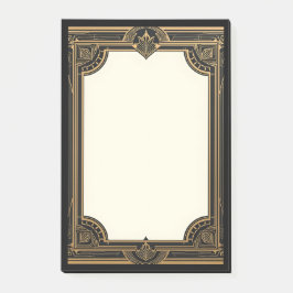 Gold on Black Classic Art Deco Post-it Klebezettel