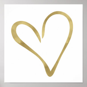 Gold Open Heart I Poster