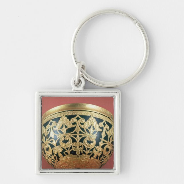 Gold openwork für eine lackierte Schüssel Schlüsselanhänger (Vorne)