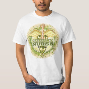 Gold Ophthalmische Krankenschwester Caduceus T-Shi T-Shirt