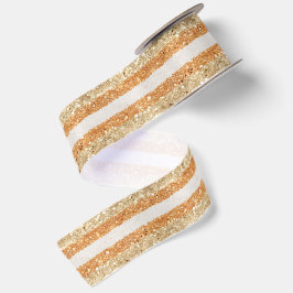 Gold Orange Glitter Cream Streifen Geburtstag Satinband