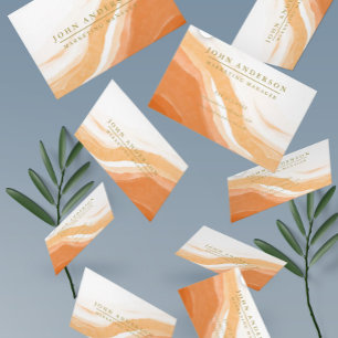 Gold Orange   Modernes Beruflich Visitenkarte