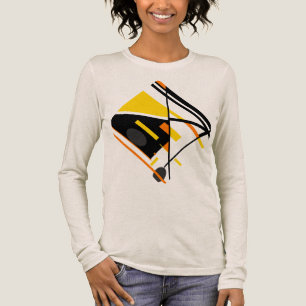 Gold Orange Schwarze Abstrakte Kunst Diamant Desig Tri-Blend Shirt