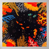 Gold Orange Tropical Summer Ocean Underwater
