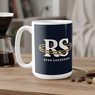 Gold Orbit Monogramm Anfangsbuchstaben in jeder Fa Kaffeetasse