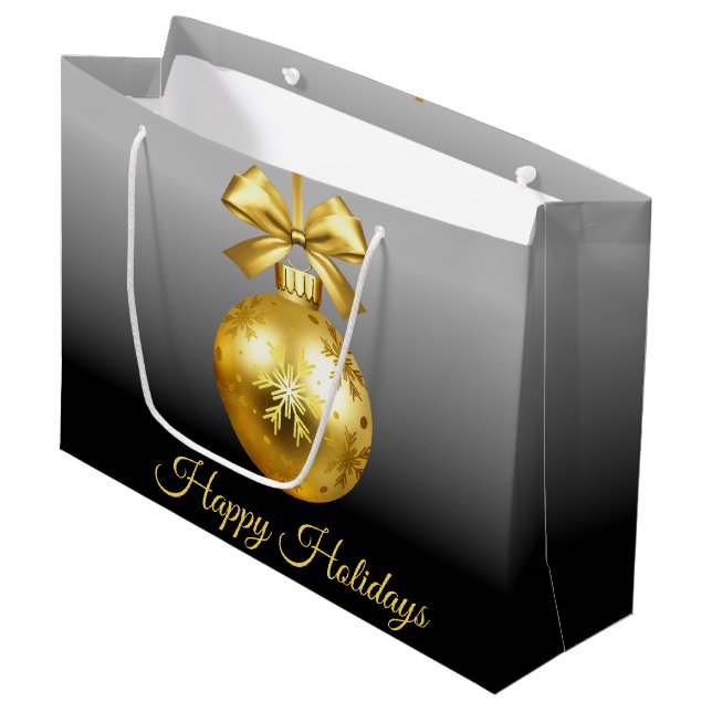 Gold Ornament Geschenktasche Große Geschenktüte (Vorderseite Schrägansicht)