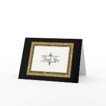 Gold Ornament Glitzer Striped Classic Vielen Dank