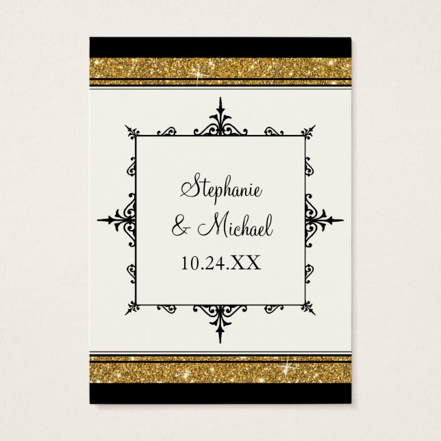 Gold Ornament Glitzer Striping Classic Elegante (Rückseite)