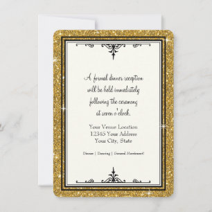 Gold Ornament Glitzer Striping Classic Elegante Einladung