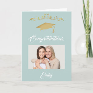 Gold-Ornament Gratulations-Absolventen-Foto Karte