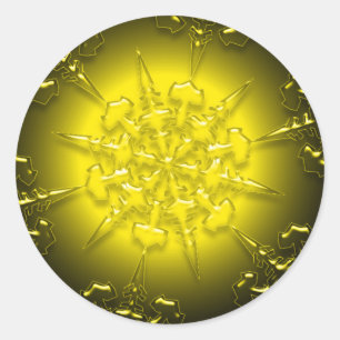 Gold-Ornament-Sticker Runder Aufkleber