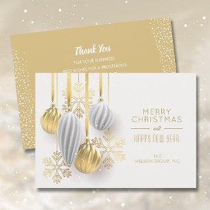Gold Ornamente Geschäft Vielen Dank Weihnachten