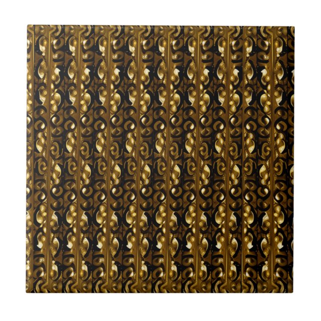 Gold Ornamente Stones Keramik Tile Fliese (Vorderseite)