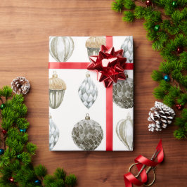 Gold Ornamente Weihnachtswrapping Papier Geschenkpapier