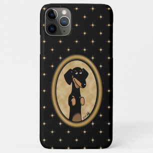 Gold Oval Dackel Cartoon Portrait (schwarz & tan) Case-Mate iPhone Hülle