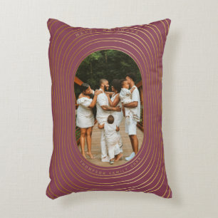 Gold Oval Frame Custom Foto Family Weihnachten Dekokissen