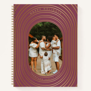 Gold Oval Frame Custom Foto Family Weihnachten Notizbuch