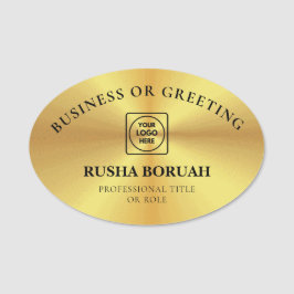 Gold Oval Logo Employee Badge nametags Namensschild
