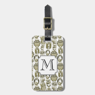 Gold Owls Monogram Gepäckanhänger