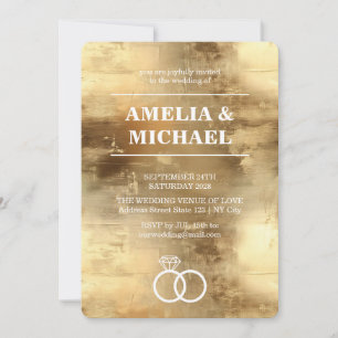 Gold Paint Elegant Hochzeit Einladung