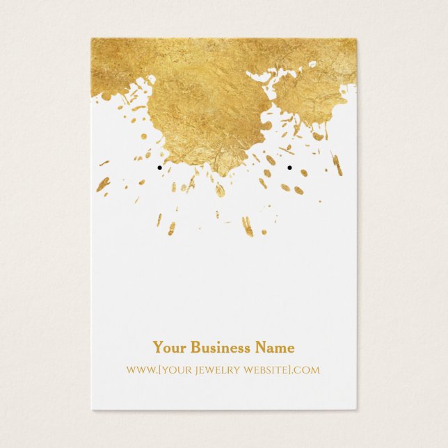 Gold Paint Splash Earring Display Card (Vorderseite)