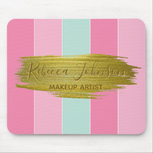 Gold Paint Stroke Colorful Stripes - Mousepad