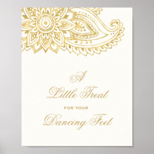 Gold Paisley eine kleine Leckerei für Ihre Tanzfüß Poster